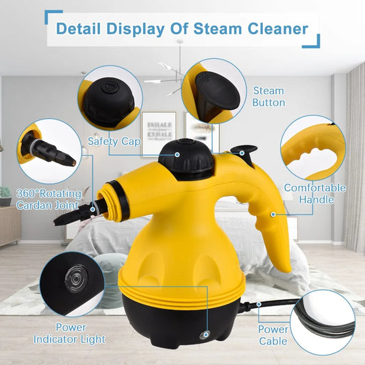 Powerful Hand-Held High Temperature Steam Cleaner for Effortless Kitchen, Bathroom, and Car Cleaning